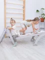 Pikler-Dreieck Set aus 4 Teilen: Indoor-Spielplatzbogen und Dreieck-Klettergerüst, Montessori-Toddler-Spielgymnastik